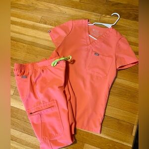 Catarina One Pocket Top/Yola Skinny Pants (tall) in Hot Coral, XXS